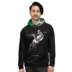 Hoodies4you "Just Me" "Trust Your Gut" Miles Davis Black w/Forest Green Hood