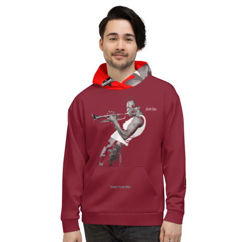 Hoodies4you "Just Me" "Trust Your Gut" Miles Davis Ruby Red w/Red Hood