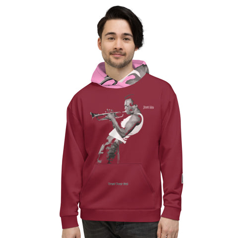 Hoodies4you "Just Me" "Trust Your Gut" Miles Davis Ruby Red w/Bubble Gum Pink Hood