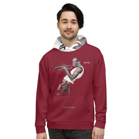 Hoodies4you "Just Me" "Trust Your Gut" Miles Davis Ruby Red w/ White Hood