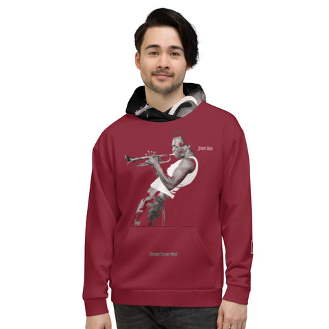 Hoodies4you "Just Me" "Trust Your Gut" Miles Davis Ruby Red w/ Black Hood