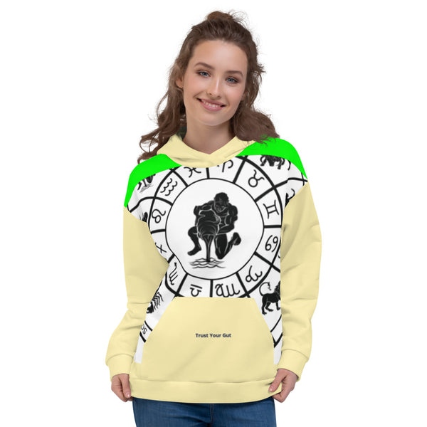 "Aquarius" Women's Zodiac Sign Yellow w/Yellow Hood