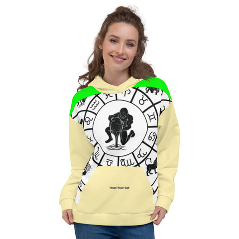 "Aquarius" Women's Zodiac Sign Yellow w/Yellow Hood
