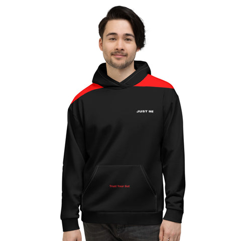 Hoodies4You "Just Me", "Trust Your Gut" Black w/Black Hood and back tag