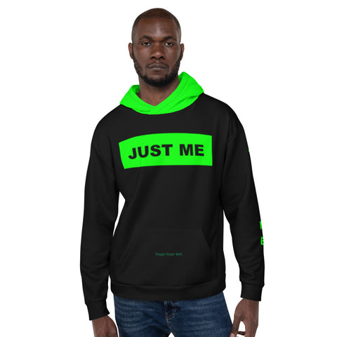 Hoodies4You "Just Me", "Trust Your Gut" Black w/Neon Green Hood