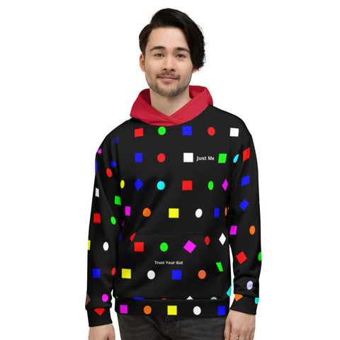 Hoodies4You "Just Me" Colorful Shapes w/Ruby Red Hood