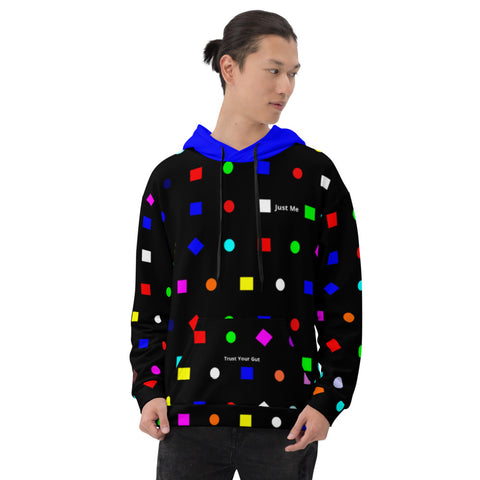 Hoodies4You  "Just Me" Men's Colorful Shapes w/Blue Hood