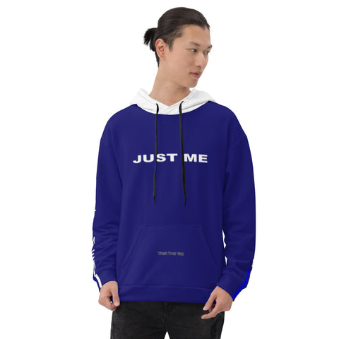 Hoodies4You "Just Me" Dual Stripes Blue w/White Hood