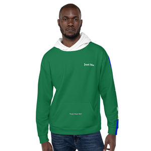 Hoodies4You "Just Me" Dual Stripes Green w/White Hood
