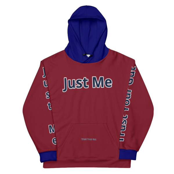 Hoodies4You  "Just Me" "Trust Your Gut" Burgundy w/Navy Blue Cuffs and Hood
