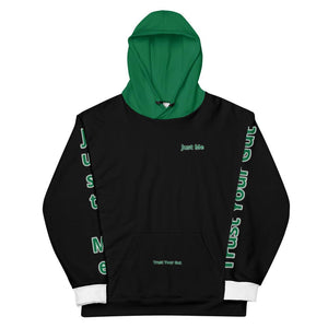 Hoodies4You "Just Me" "Trust Your Gut" Black w/White Cuffs and Hood