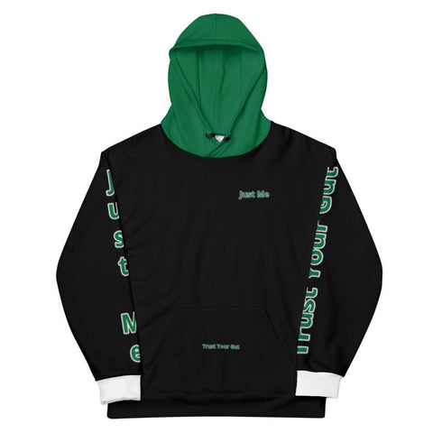 Hoodies4You "Just Me" "Trust Your Gut" Black w/White Cuffs and Hood