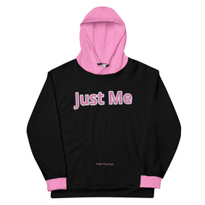 Hoodies4You "Just Me" "Trust Your Gut" Black w/Bubble Gum Pink Cuffs and Hood