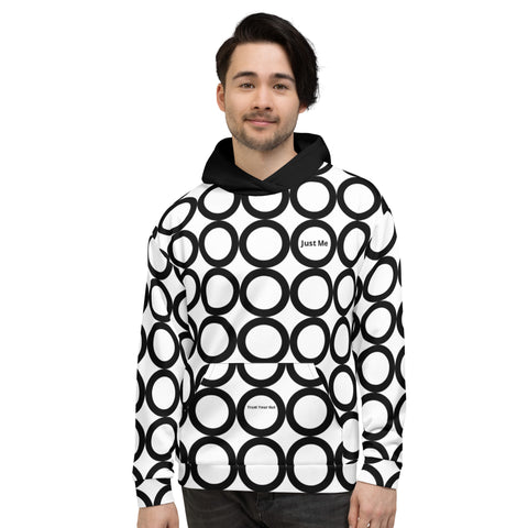 Hoodies4You "Just Me" Circle Patterns Black Hood