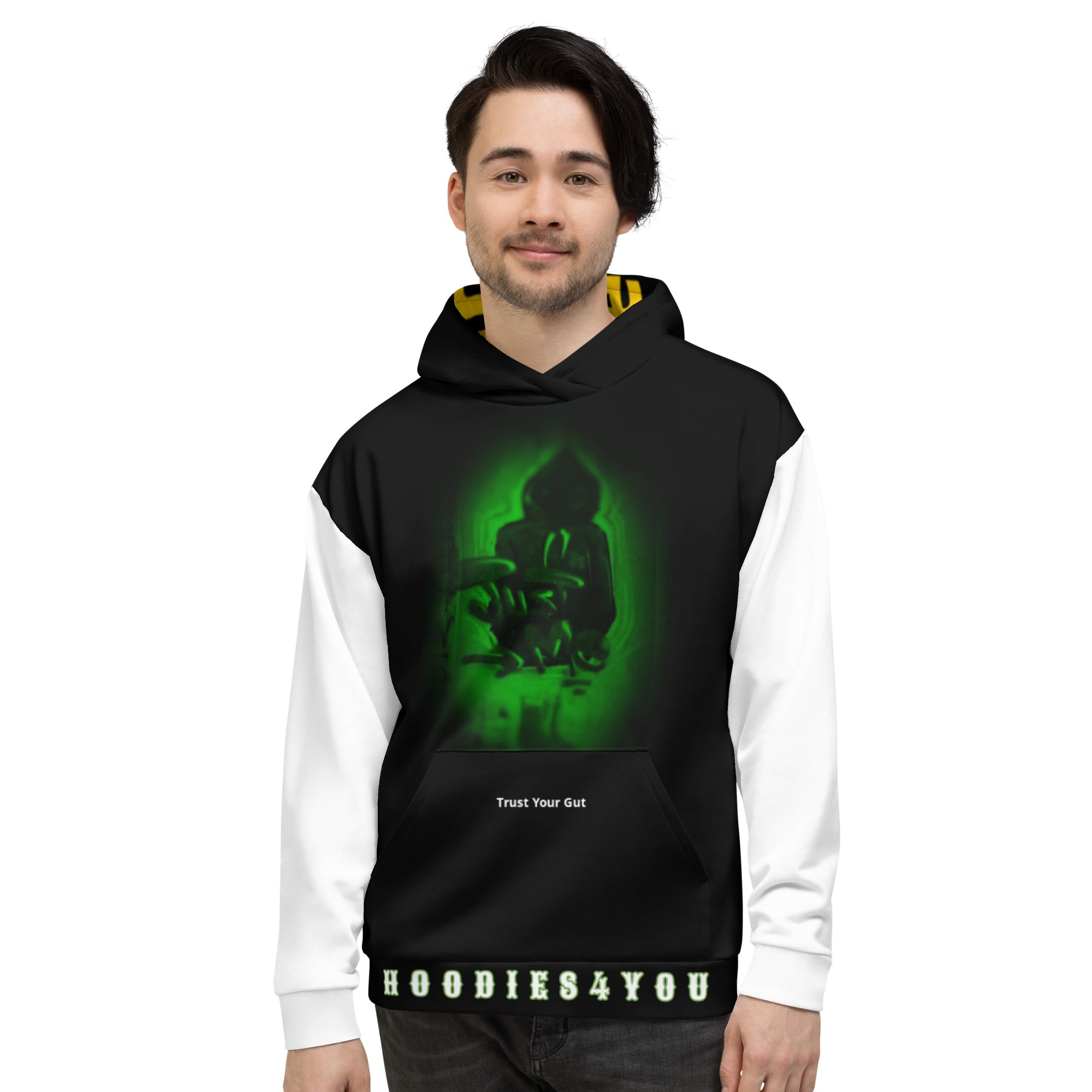 Hoodies4You "Hoodies4you" White/Black  W/Black Hood