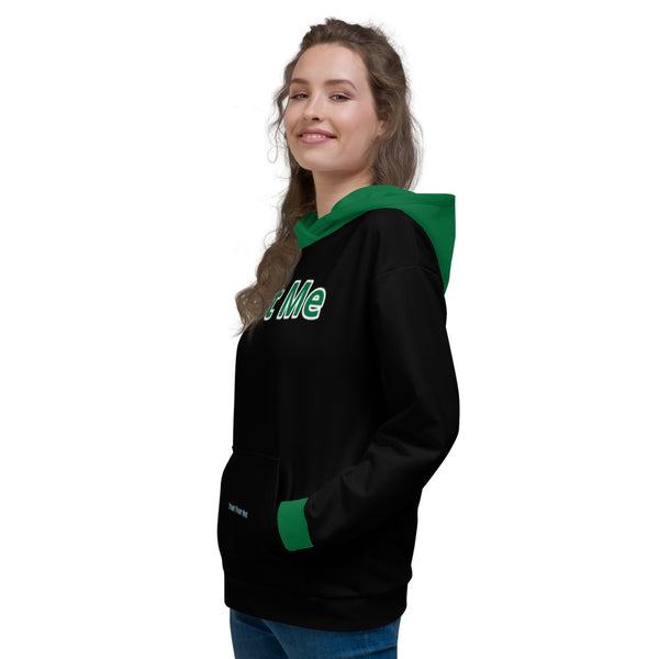 Hoodies4you "Just Me" Black w/Forest Green Cuffs and Hood