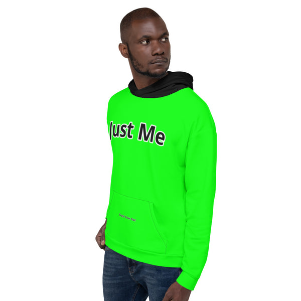 Hoodies4You "Just Me" Neon Green w/Black Hood (Back Just Me) #014