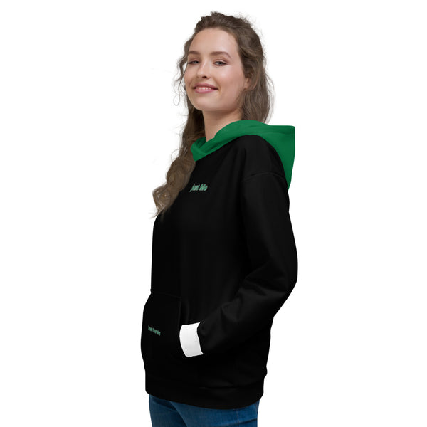 Hoodies4You "Just Me" Black w/White Cuffs and Forest Green Hood (SP)