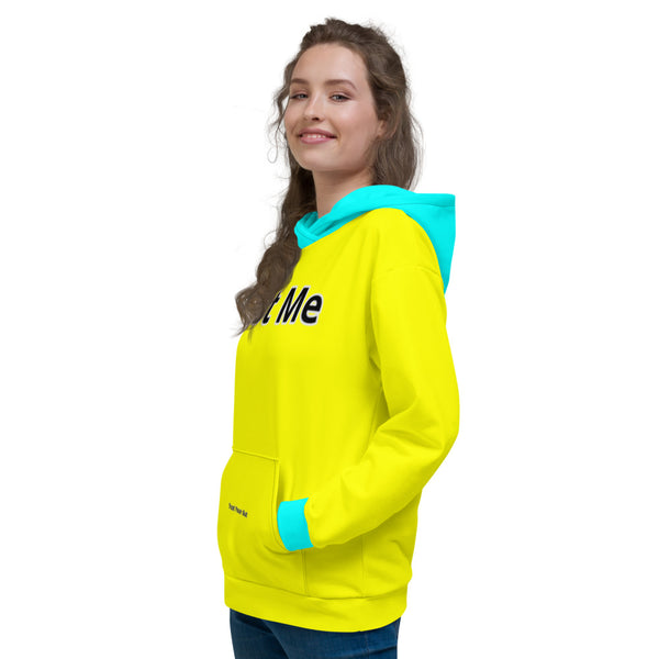 Hoodies4you "Just Me" Yellow w/Aqua Blue Cuffs and Hood