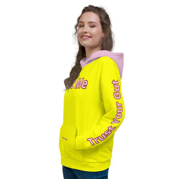 Hoodies4you "Just Me" Yellow w/Bubble Gum Pink Cuffs and Hood