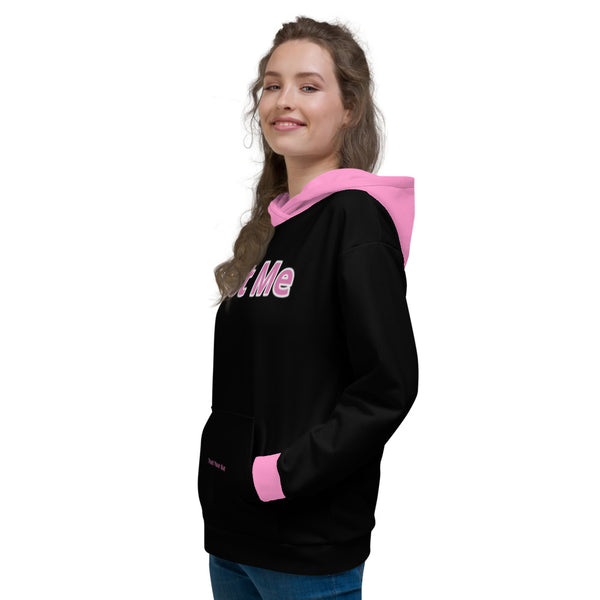 Hoodies4you "Just Me" Black w/Bubble Gum Pink Cuffs and Hood