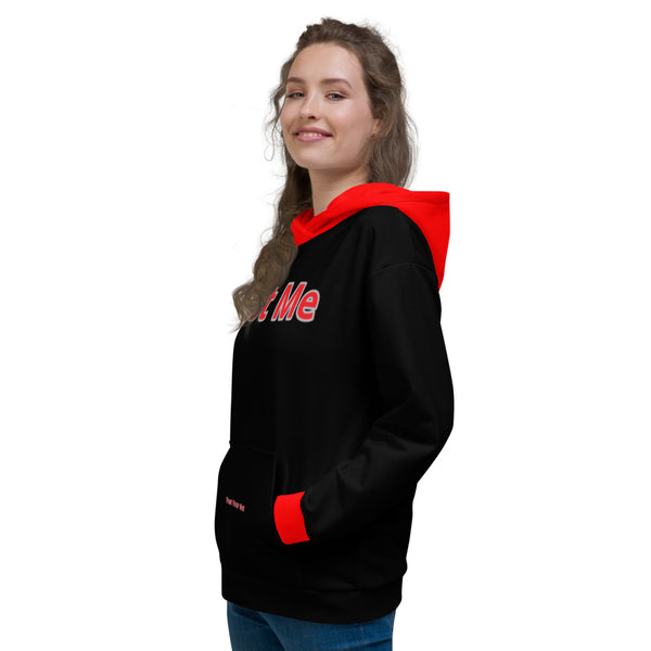 Hoodies4you "Just Me" Black w/Red Cuffs and Hood