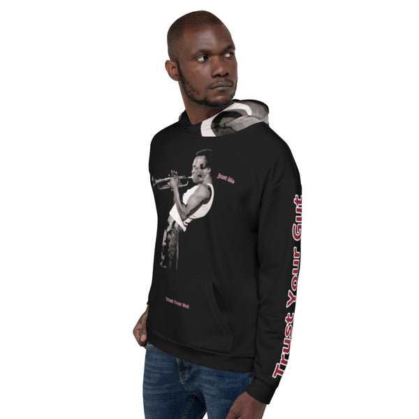 Hoodies4you "Just Me" "Trust Your Gut" Miles Davis Black w/ Black Hood