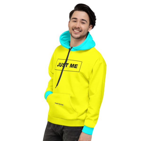 Hoodies4you "Just Me" Yellow w/Aqua Blue Cuffs and Hood