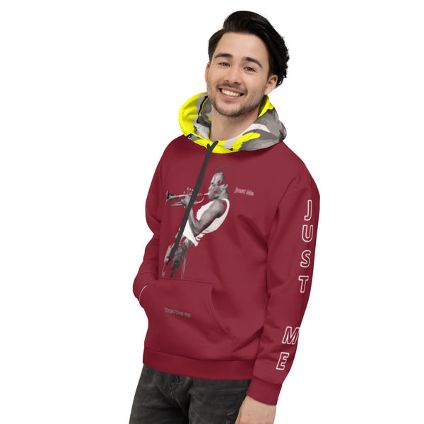 Hoodies4you "Just Me" "Trust Your Gut" Miles Davis Ruby Red w/Yellow Hood