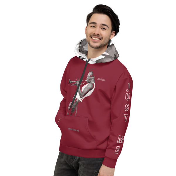Hoodies4you "Just Me" "Trust Your Gut" Miles Davis Ruby Red w/ White Hood