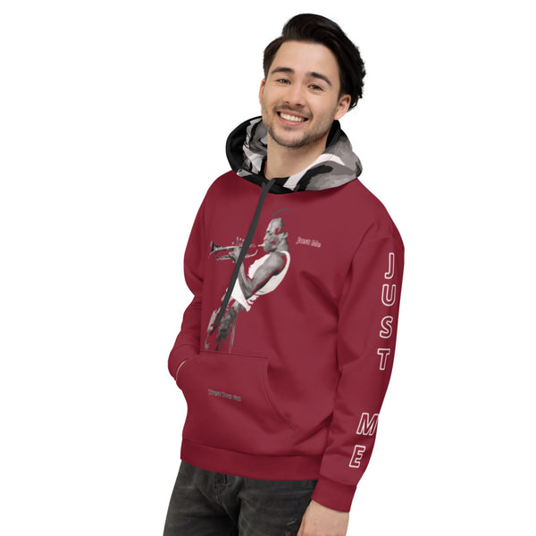 Hoodies4you "Just Me" "Trust Your Gut" Miles Davis Ruby Red w/ Black Hood