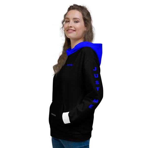 Hoodies4You "Just Me" "Trust Your Gut" Black w/White Cuffs and Blue Hood (SP)