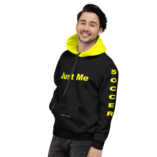 Hoodies4You "Just Me"  Men's Soccer Black w/Yellow Hood