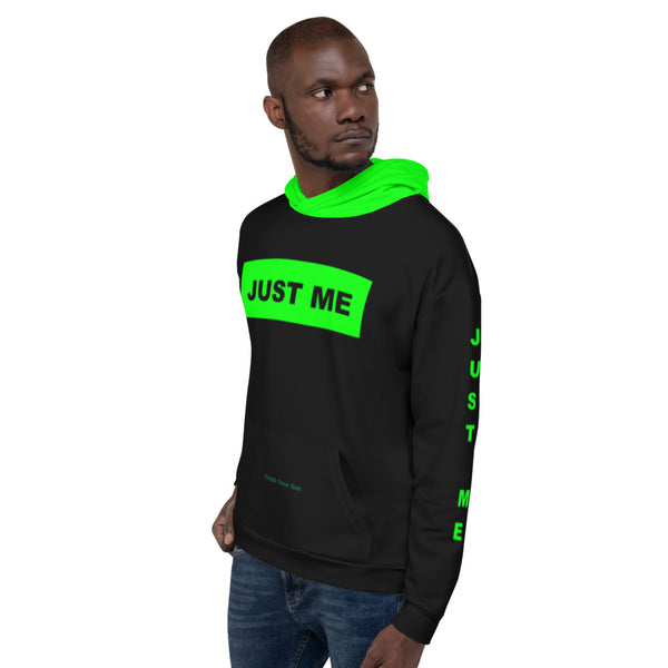 Hoodies4You "Just Me", "Trust Your Gut" Black w/Neon Green Hood