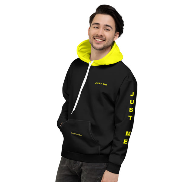 Hoodies4You "Just Me" "Trust Your Gut" Black w/Yellow Letter and Hood