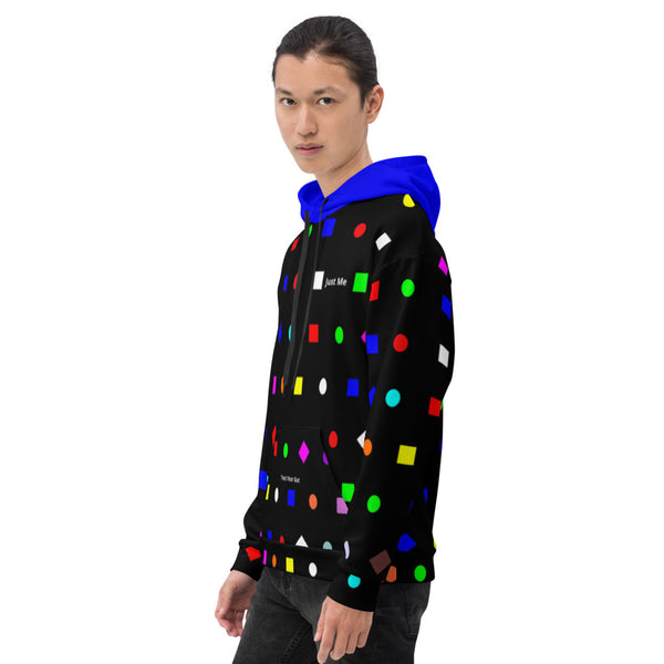 Hoodies4You  "Just Me" Men's Colorful Shapes w/Blue Hood