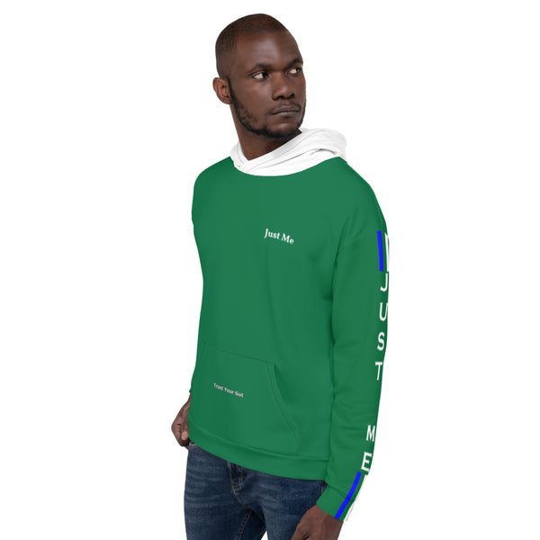 Hoodies4You "Just Me" Dual Stripes Green w/White Hood