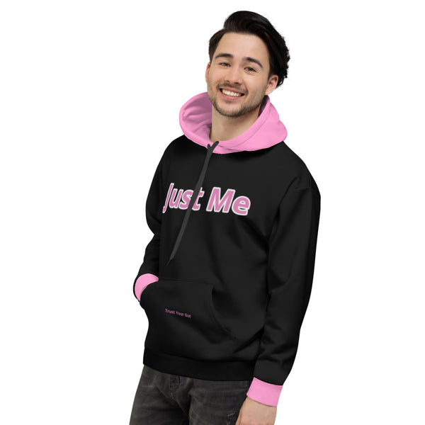 Hoodies4you "Just Me" Black w/Bubble Gum Pink Cuffs and Hood