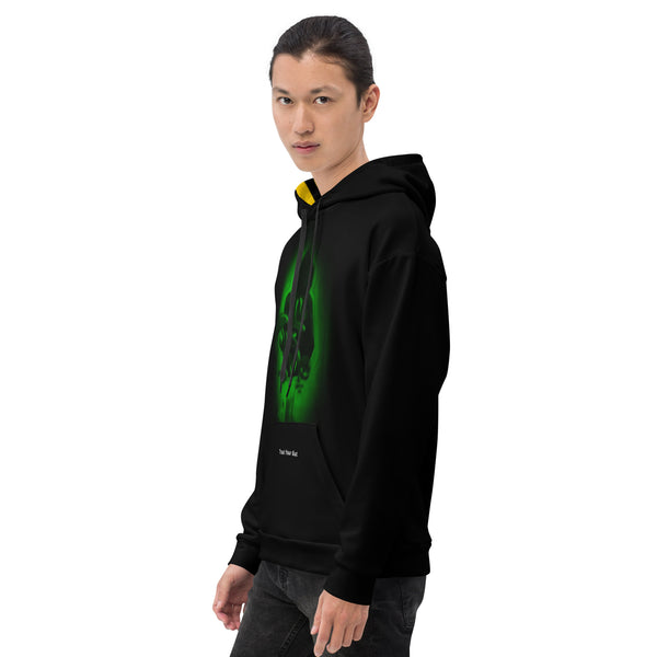 Hoodies4You "Harley" Black w/Black, Green & Yellow Hood