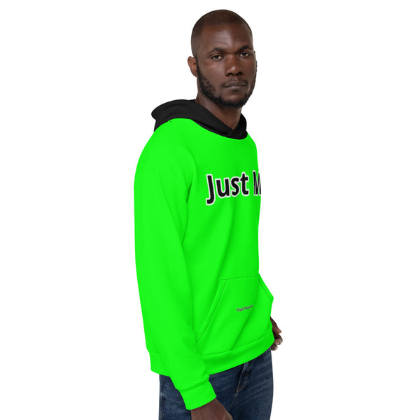Hoodies4You "Just Me" Neon Green w/Black Hood (Back Just Me) #014