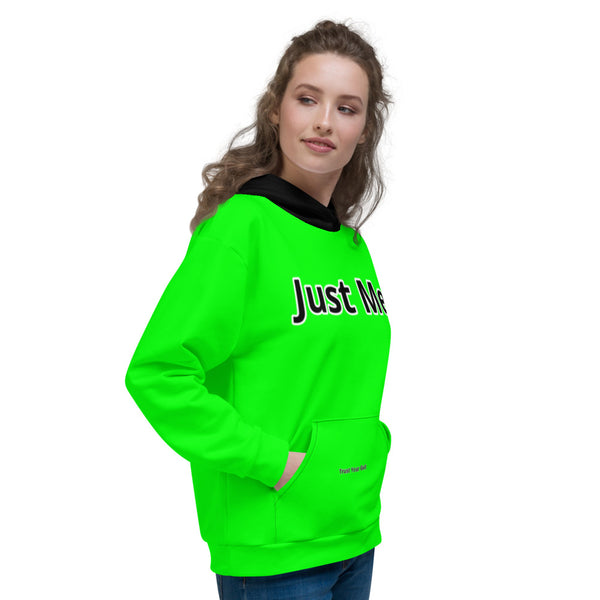 Hoodies4you "Just Me" Neon Green w/Black Hood (Back Just Me) #014
