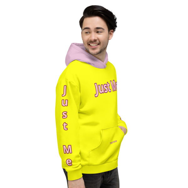 Hoodies4you "Just Me" "Trust Your Gut" Yellow w/Bubble Gum Pink Hood