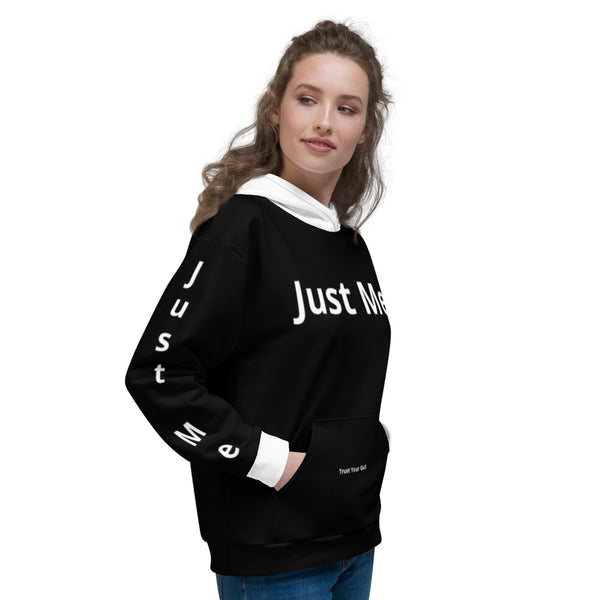 Hoodies4you "Just Me" "Trust Your Gut" Black w/White Hood