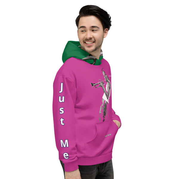 Hoodies4you "Just Me" "Trust Your Gut" Miles Davis Pink w/Forest Green Hood