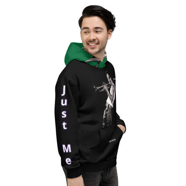 Hoodies4you "Just Me" "Trust Your Gut" Miles Davis Black w/Forest Green Hood