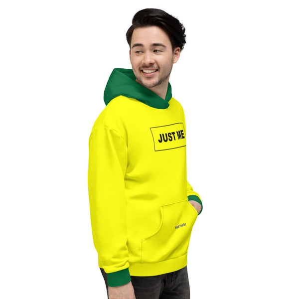 Hoodies4you "Just Me" Yellow w/Forest Green Cuffs and Hood