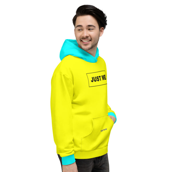 Hoodies4you "Just Me" Yellow w/Aqua Blue Cuffs and Hood