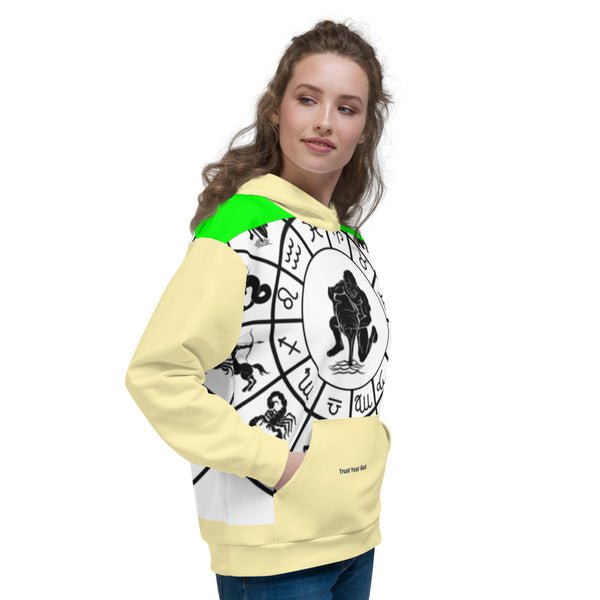 "Aquarius" Women's Zodiac Sign Yellow w/Yellow Hood