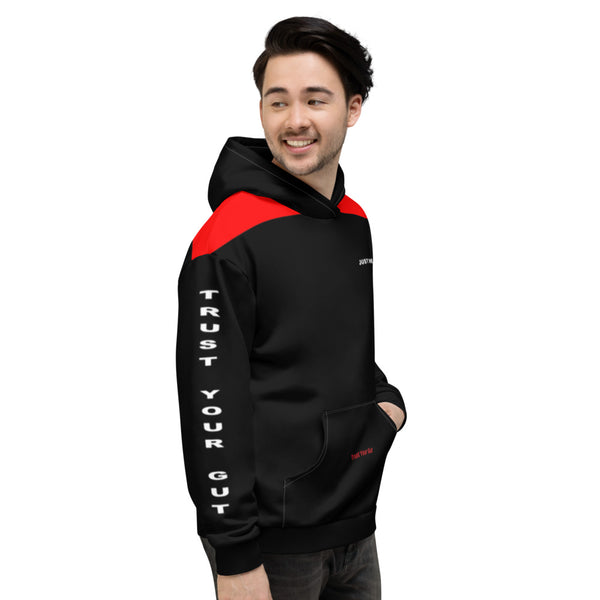 Hoodies4You "Just Me", "Trust Your Gut" Black w/Black Hood and back tag