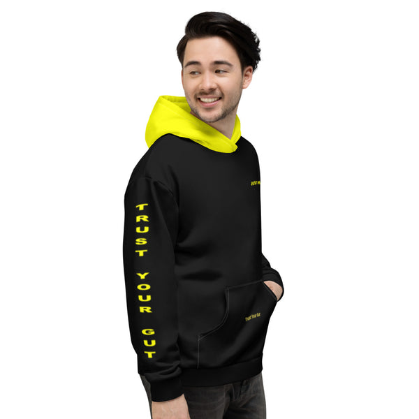 Hoodies4You "Just Me" "Trust Your Gut" Black w/Yellow Letter and Hood